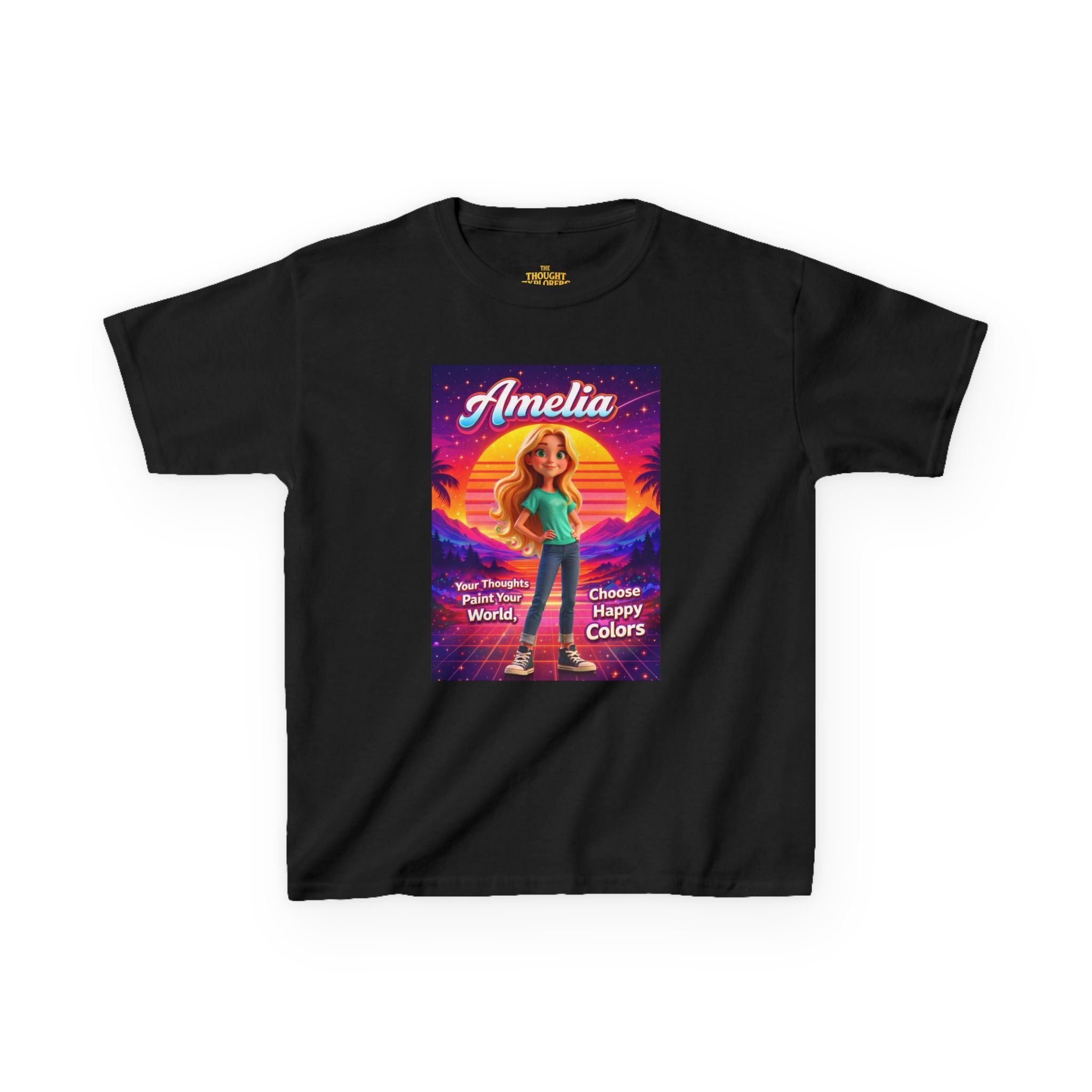 Amelia “Choose Happy Colors” Kids Graphic T-Shirt | The Thought Explorers