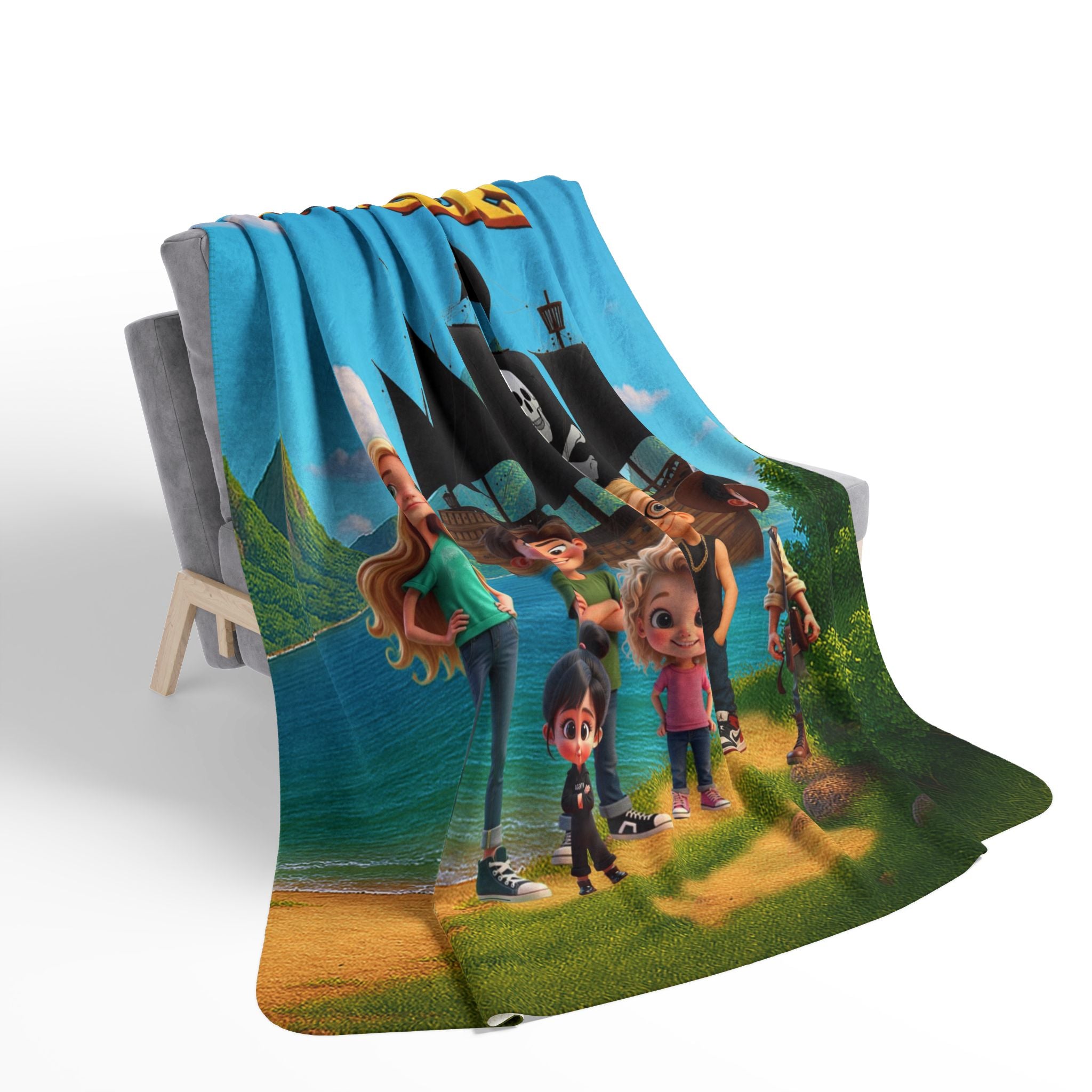 The Thought Explorers Pirate Sherpa Blanket – Cozy Kids Blanket