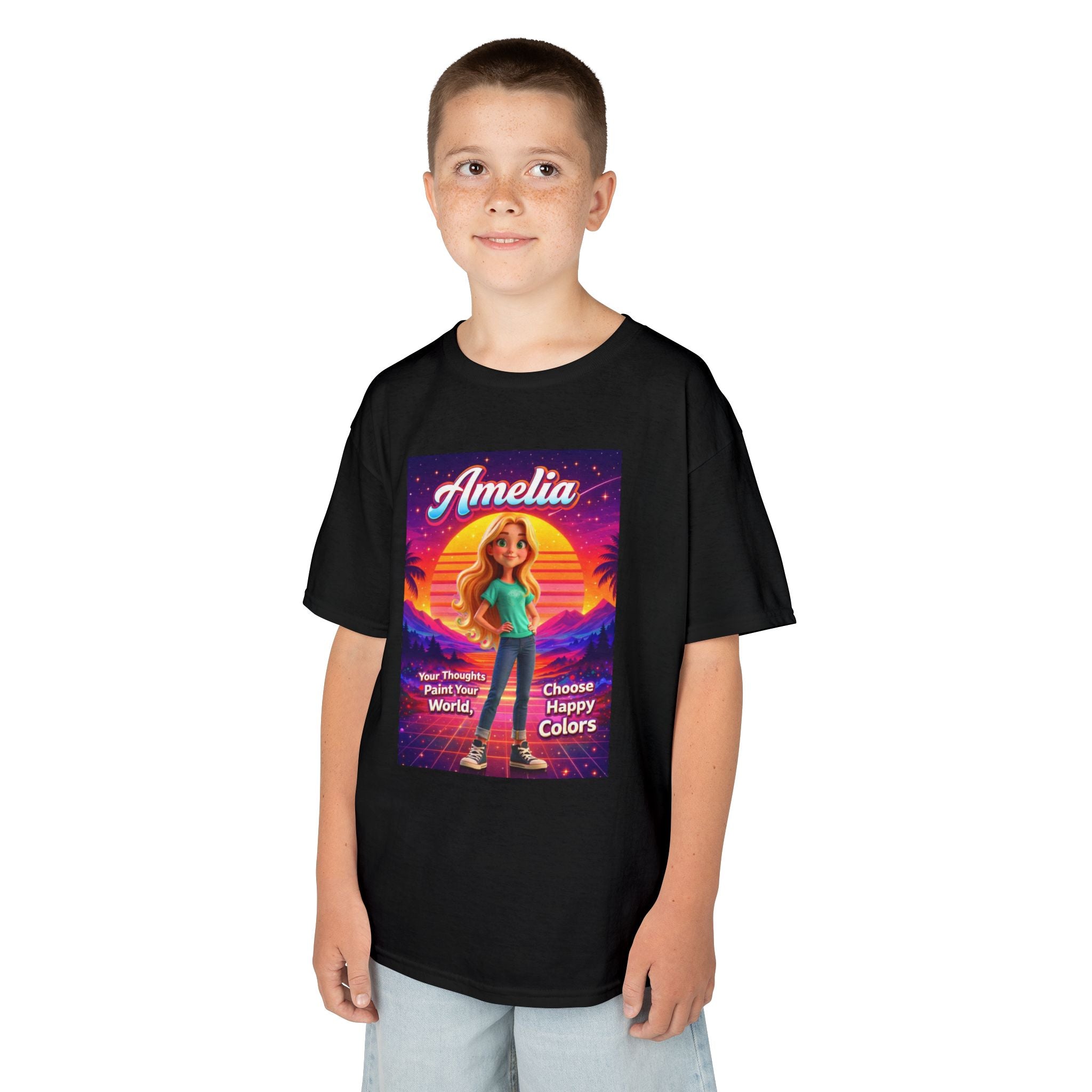 Amelia “Choose Happy Colors” Kids Graphic T-Shirt | The Thought Explorers