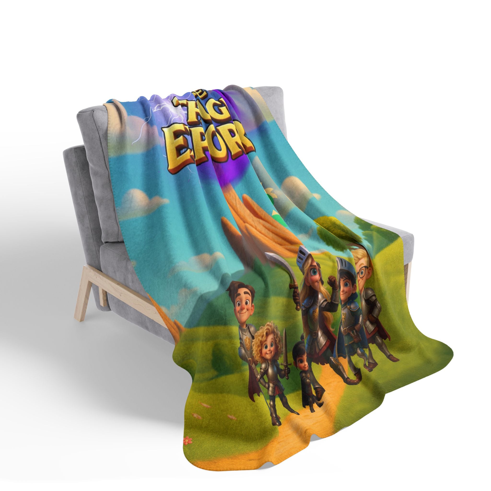 The Thought Explorers Knights of Calm Sherpa Blanket – Cozy Comfort for Brave Explores