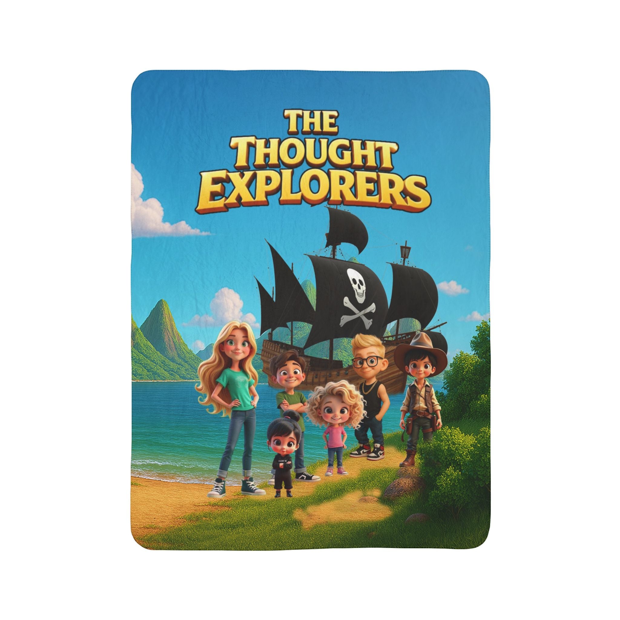 The Thought Explorers Pirate Sherpa Blanket – Cozy Kids Blanket