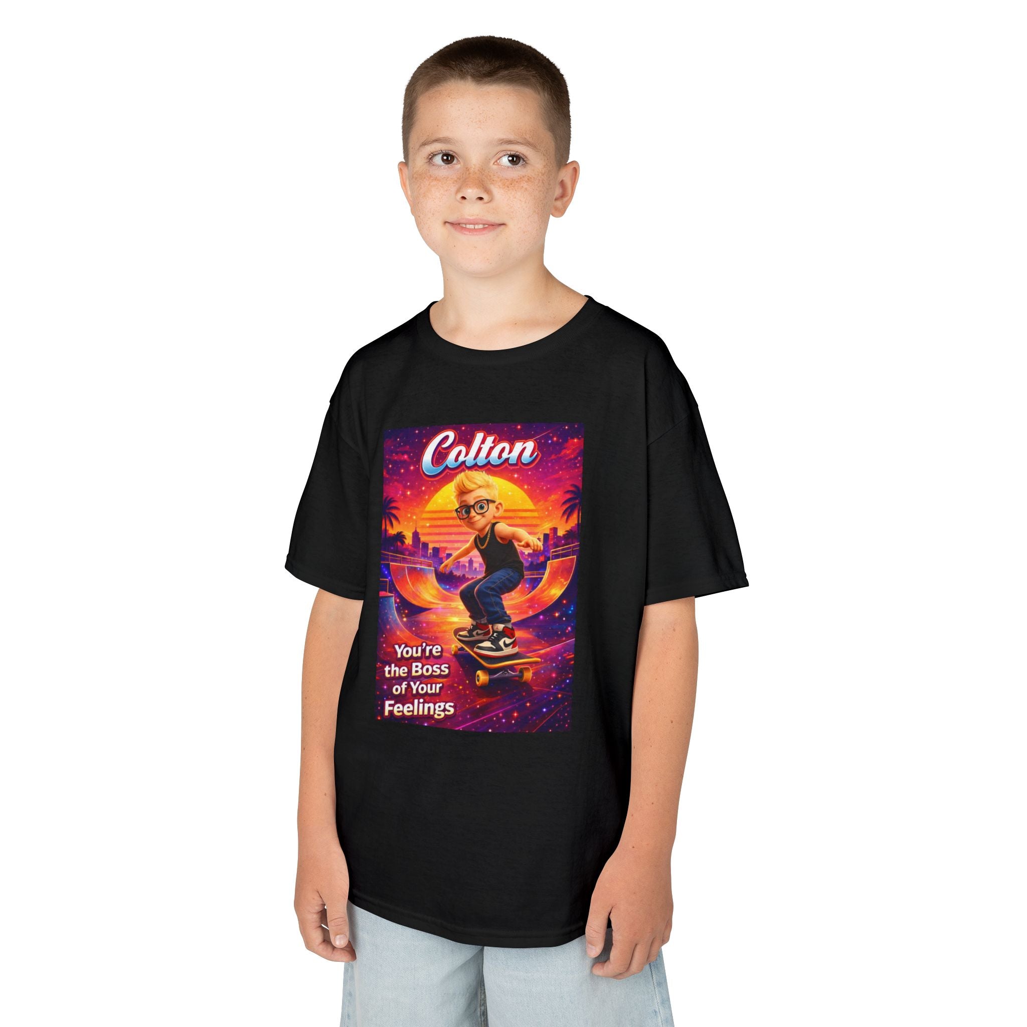 Colton “Boss of Your Feelings” Kids Graphic T-Shirt | The Thought Explorers